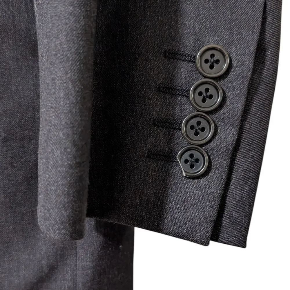 Canali Italy Charcoal Grey 100% Pure Wool Blazer Sport Coat EU 54L / US 44L